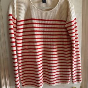 GAP Women's Maternity Size Small Red Striped Knitted Sweater Fine Wool Blend